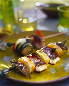 Fish and banana kebab