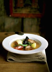 Bosbash (lamb soup with vegetables and fruit, Armenia)