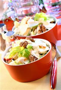 Two bowls of Waldorf salad