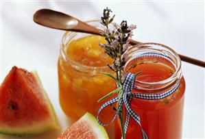 Apricot jam and watermelon jelly