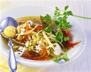 Cabbage soup with mustard