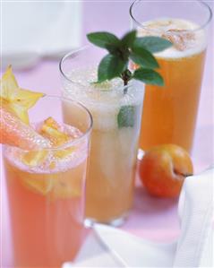 Three refreshing non-alcoholic fruit cocktails