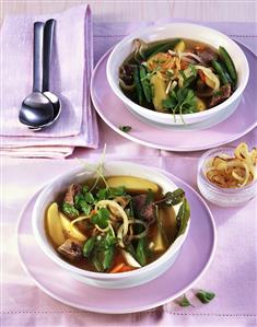 Vegetable soup with beef and potatoes