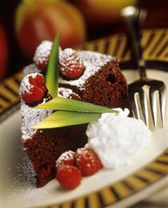 Gateau au chocolate (piece of chocolate cake, France)