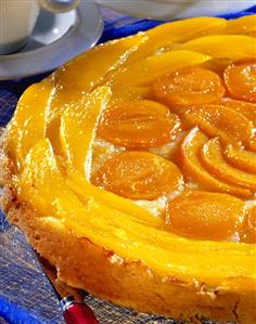 Apricot and peach flan