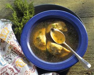 Soup with pasta envelopes