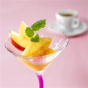 Apple sorbet in glass