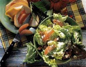 Batavia lettuce with grapefruit, pecans & cream dressing (3)