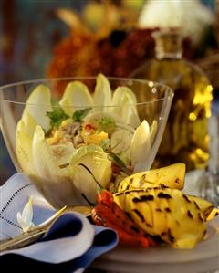 Oat salad with chicory, pineapple and mango (4)