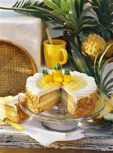 Pineapple and marzipan gateau (1)