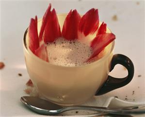 Artichoke soup in a mocha cup