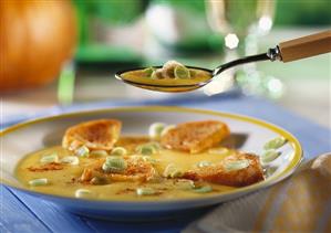 A Bowl of Creamy Pumpkin Soup