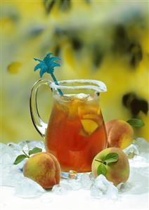 Pitcher of Peach Tea on Ice