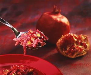 Beetroot salad with pomegranates & chopped walnuts