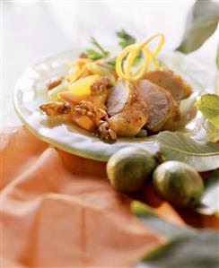 Chicken breast with carrots & oranges & walnuts kernels (2)