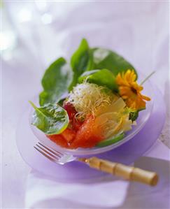 Grapefruit and Spinach Salad with Fennel and Sprouts