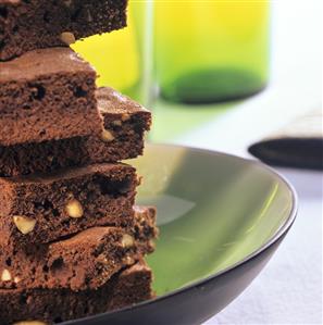 A pile of peanut brownies