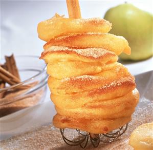 Apple fritters with cinnamon sugar