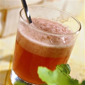 Melon granita in glass with spoon