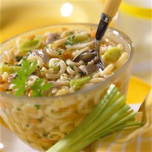 Chicken soup with noodle and vegetables