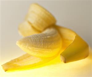 Half-peeled banana