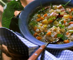 Barley soup with vegetables and parsley (1)