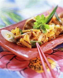 Sweet and sour chicken breast fillet with pineapple (1)