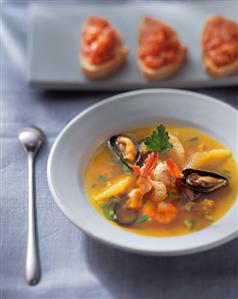 Seafood soup with orange segments (1)