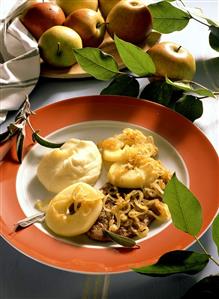 Berlin style liver with onions, apple slices and mashed potato