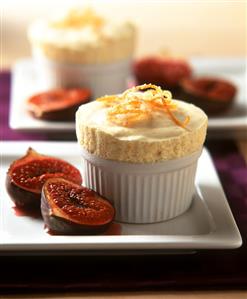 Orange parfait with grilled figs