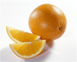 Orange and two orange slices