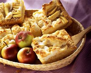 Apple cake with grated coconut and meringue