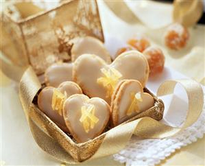 Ginger hearts in a gold box