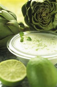 Artichokes with lime dip