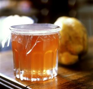 Quince jelly in jar