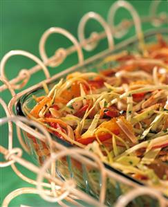 White cabbage salad with orange and almonds