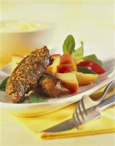 Lamb fillet with apples and sage