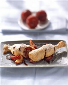 Mini-plum strudel with chocolate sauce (1)