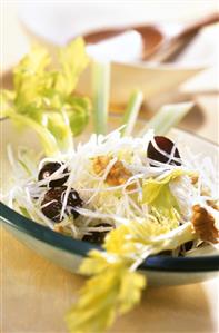 Celery salad with grapes and nuts