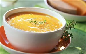 French pumpkin soup with fresh thyme