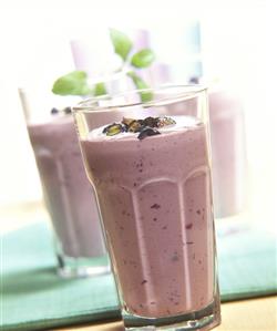 Milk shake with red grapes