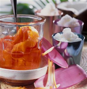 Dulce de coco (coconut dessert) & Dulce de fruta bomba (papaya)