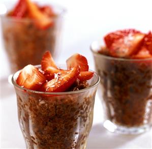 Granita di caffè con fragole (espresso sorbet with strawberries