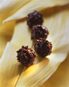 Lemon grass truffles on leaf