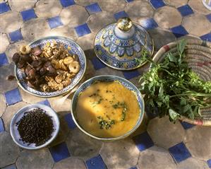 Harira: Moroccan lentil soup with dried fruit