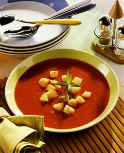 Tomato Soup with Croutons