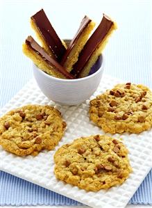 Chocolate chip cookies and chocolate sticks