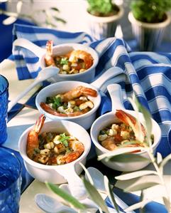 Seafood soup with tomatoes and oregano