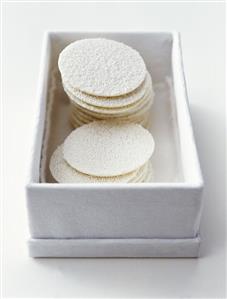 White chocolate rounds in box