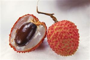 Whole and half lychee